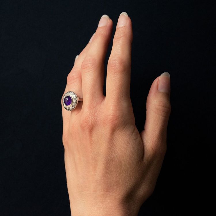 Bague Améthyste Diamants Ancienne