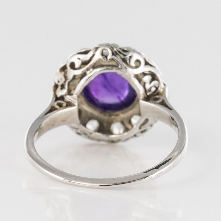 Bague Améthyste Diamants Ancienne