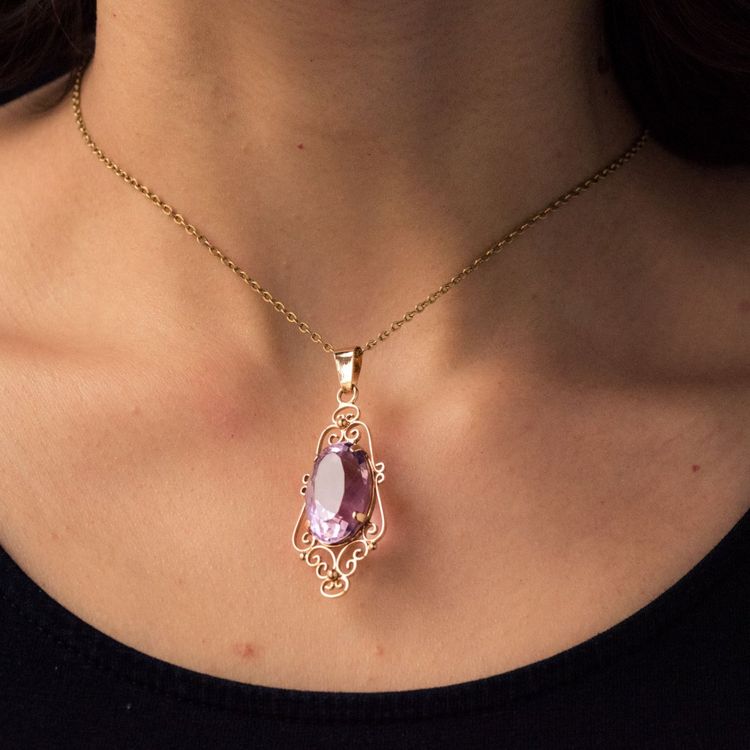 Pendentif Améthyste Or Rose