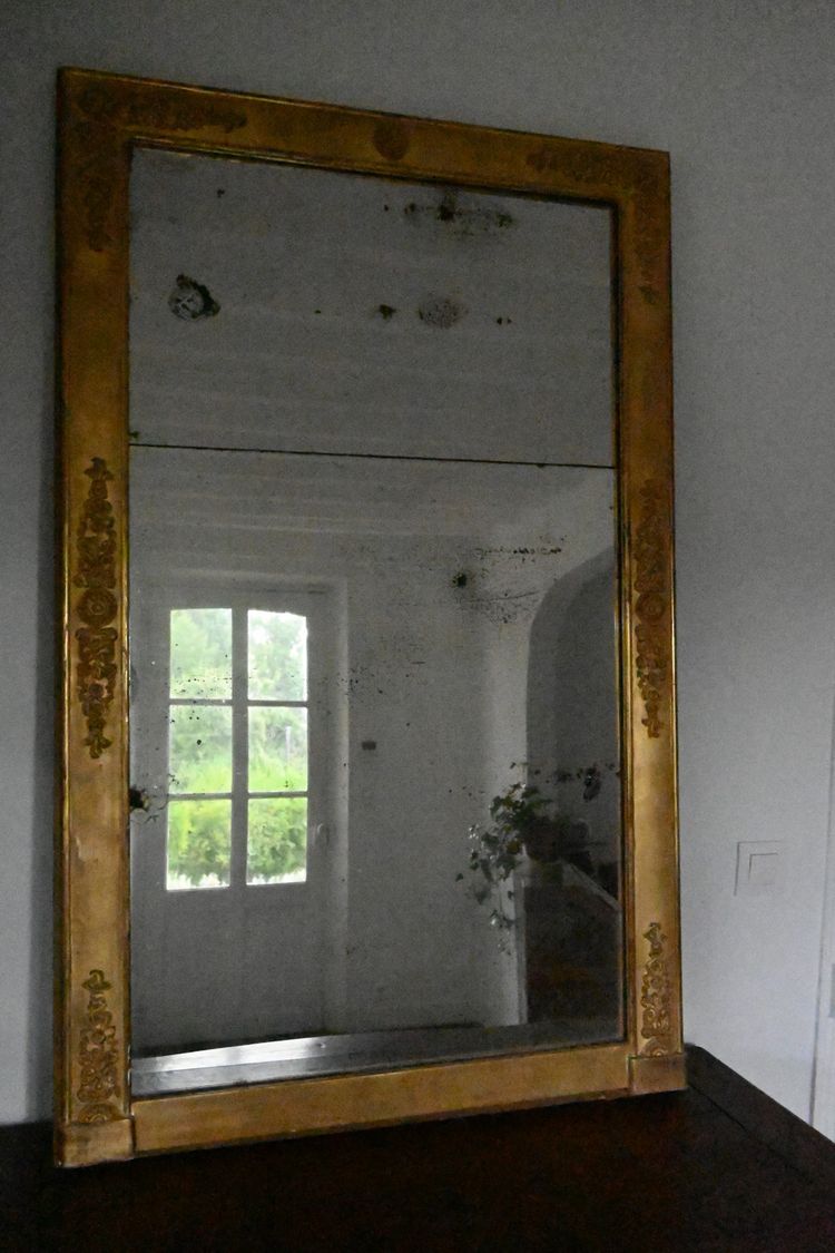 19th century Empire giltwood mirror