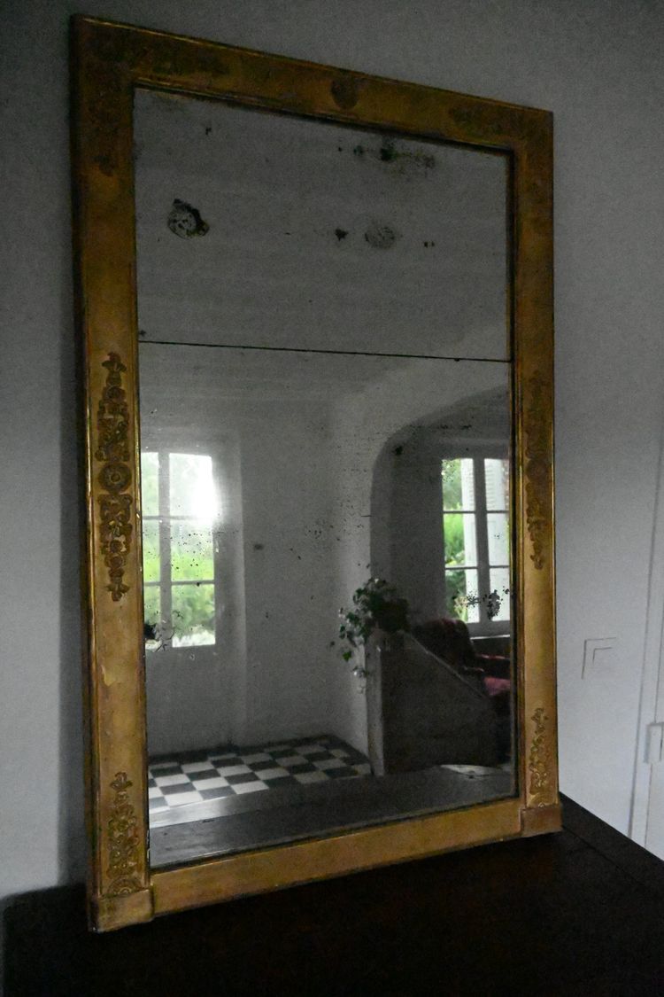 19th century Empire giltwood mirror