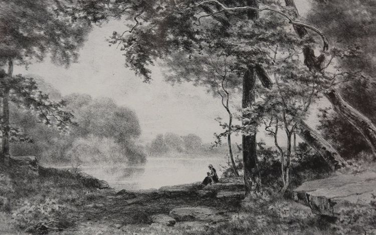 Tancrède Abraham (136-1895)  Paysage d'Anjou