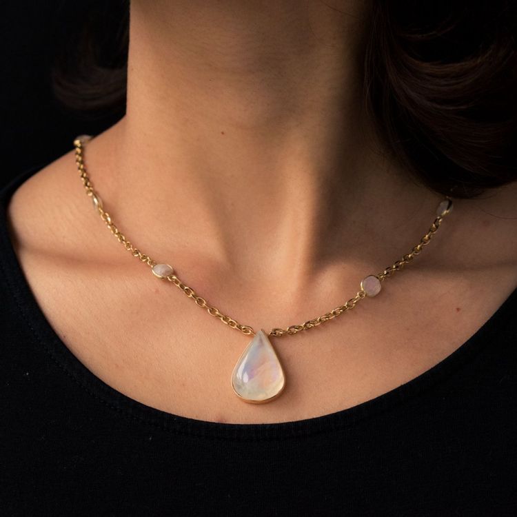 Collier Labradorite Et Or