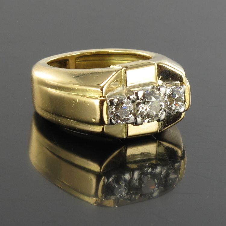 Bague Tank Jonc 3 Diamants