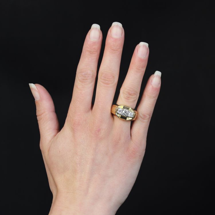 Bague Tank Jonc 3 Diamants