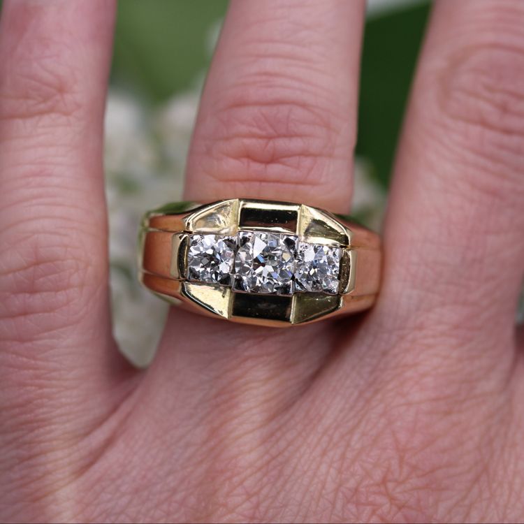 Bague Tank Jonc 3 Diamants