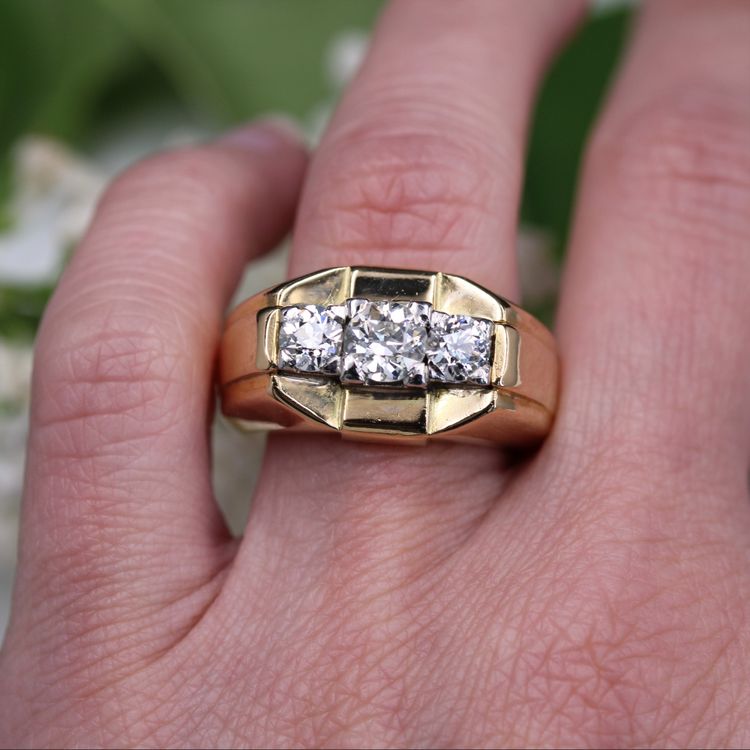 Bague Tank Jonc 3 Diamants