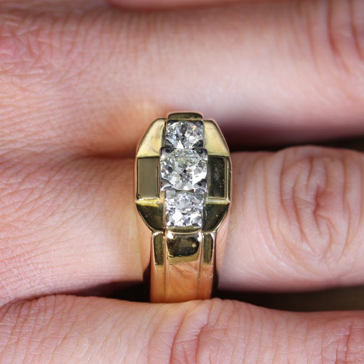 Bague Tank Jonc 3 Diamants