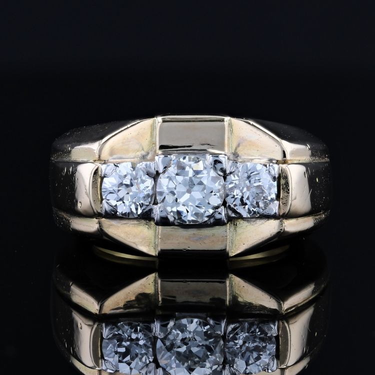 Bague Tank Jonc 3 Diamants
