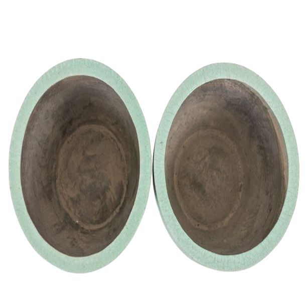 Pair of large glazed terra cotta planters. 1950s.LS6557309P