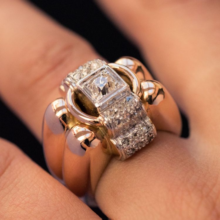 Ring Tank Larges Godrons And Diamonds