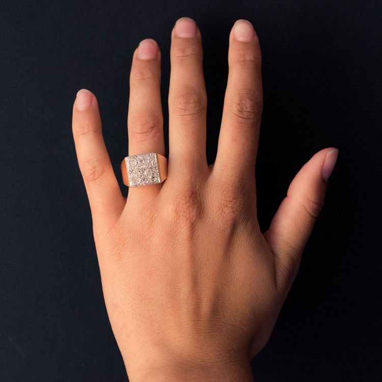 Art Deco Ring mit Diamanten besetzt
