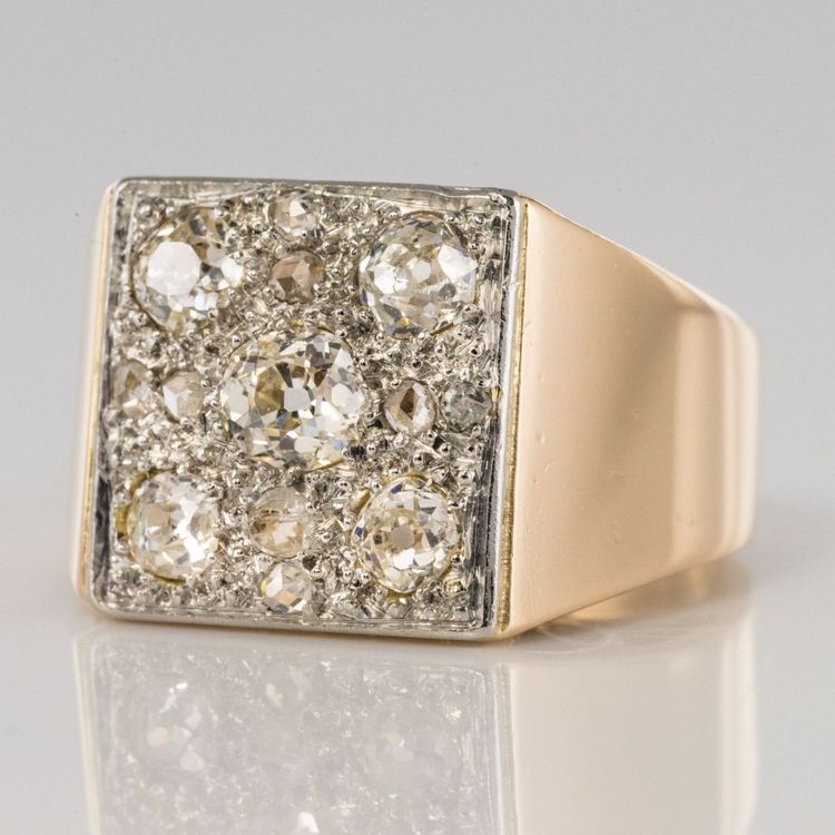 Art Deco Ring mit Diamanten besetzt