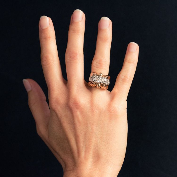 Bague Rétro Ancienne Diamants