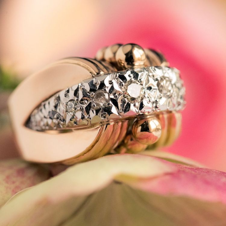 Bague Rétro Ancienne Diamants
