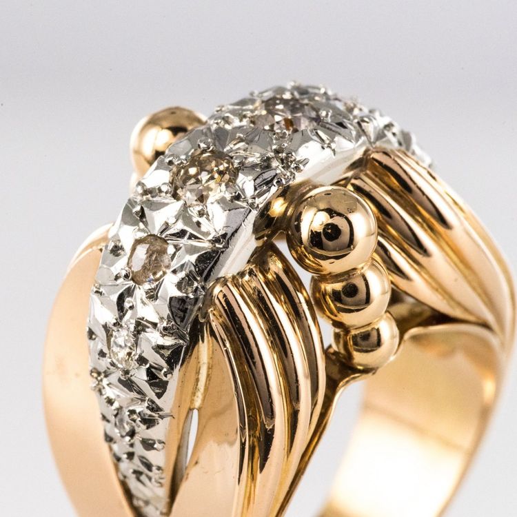 Bague Rétro Ancienne Diamants