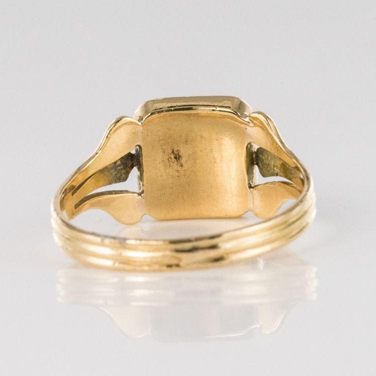 Chevalière Ancienne Or Gravée