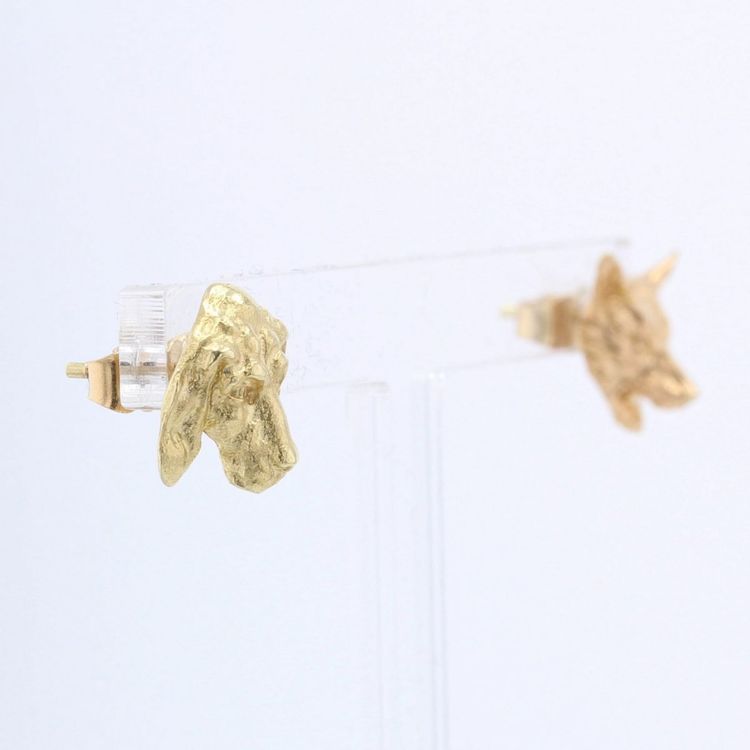 Old Gold Fox And Dog Ear Studs
