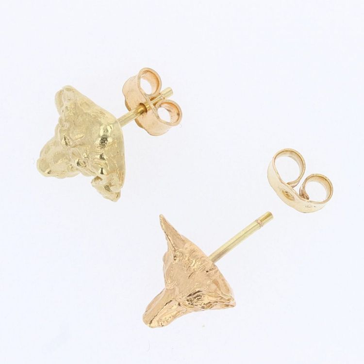 Old Gold Fox And Dog Ear Studs