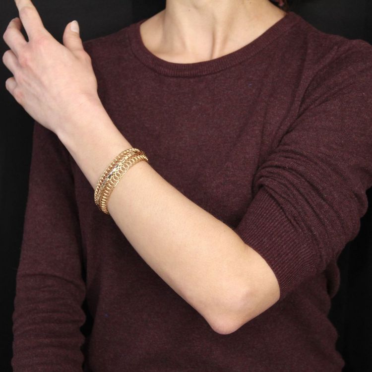 Bracelet Mailles Articulées Or Jaune