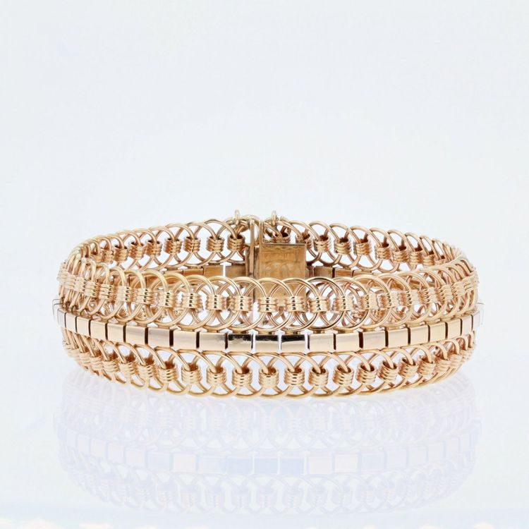 Bracelet Mailles Articulées Or Jaune