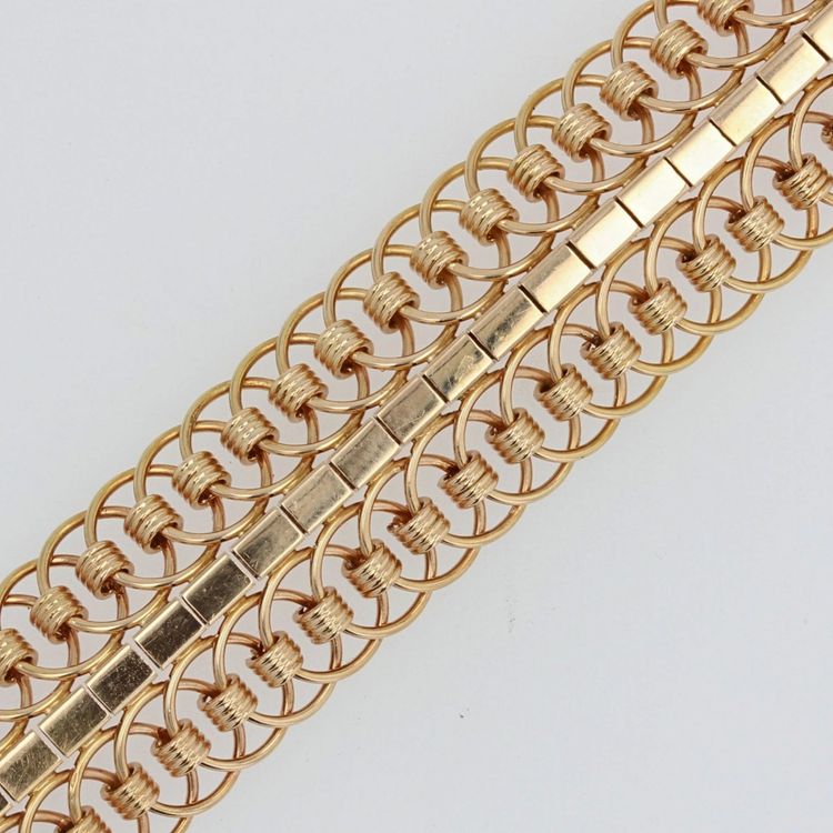 Bracelet Mailles Articulées Or Jaune