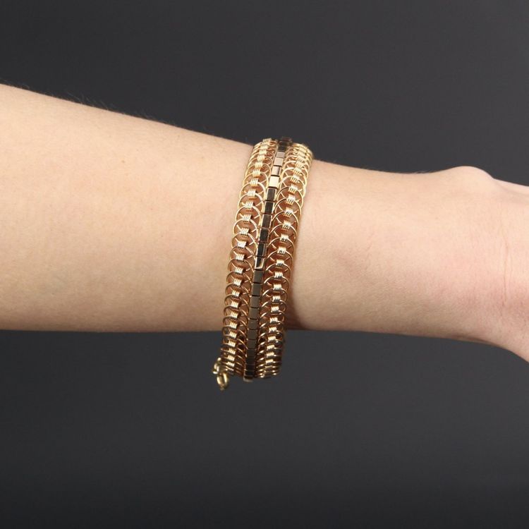 Bracelet Mailles Articulées Or Jaune