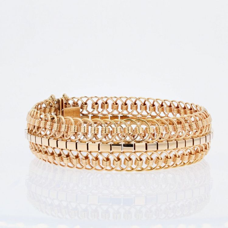 Bracelet Mailles Articulées Or Jaune