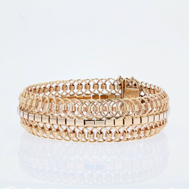 Bracelet Mailles Articulées Or Jaune