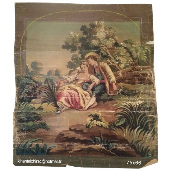 Tapestry cartoon: gallant scene