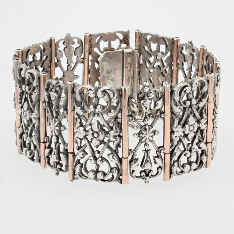 Bracelet Ancien Argent Et Vermeil