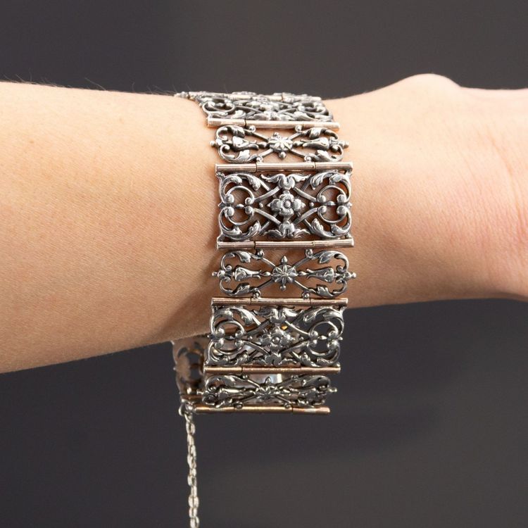 Bracelet Ancien Argent Et Vermeil