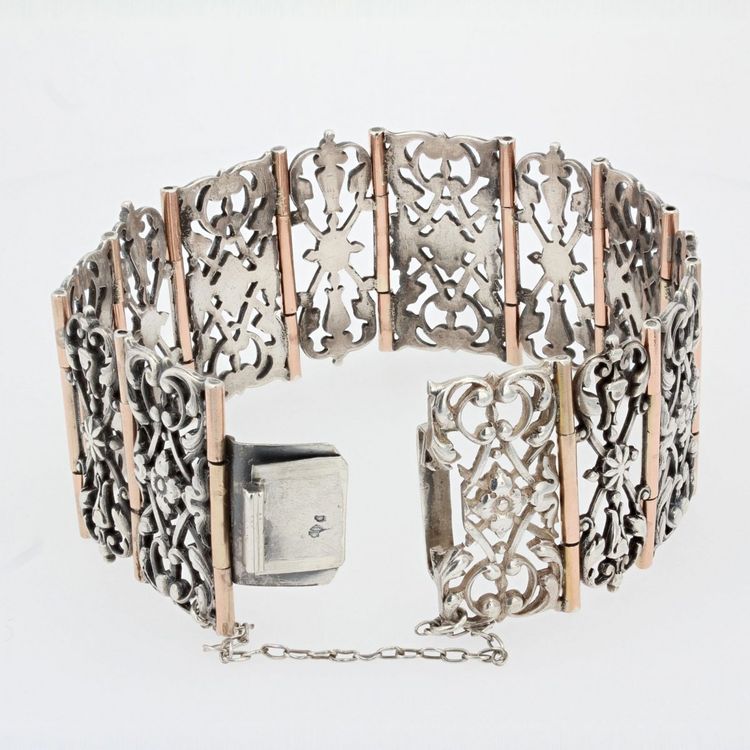 Bracelet Ancien Argent Et Vermeil