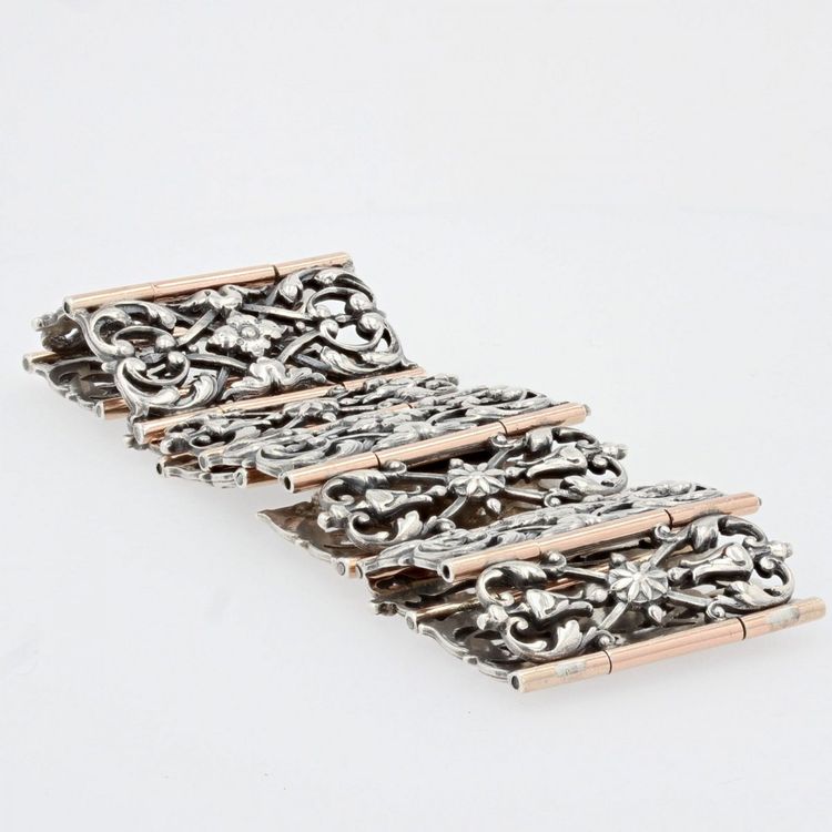 Bracelet Ancien Argent Et Vermeil