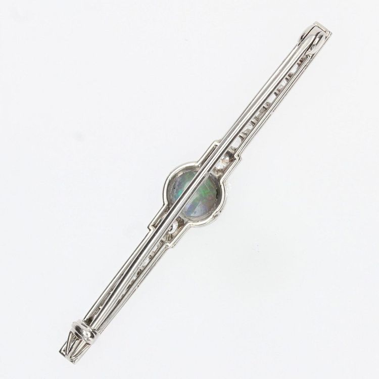 Antike Brosche Opal Und Diamanten Art Deco