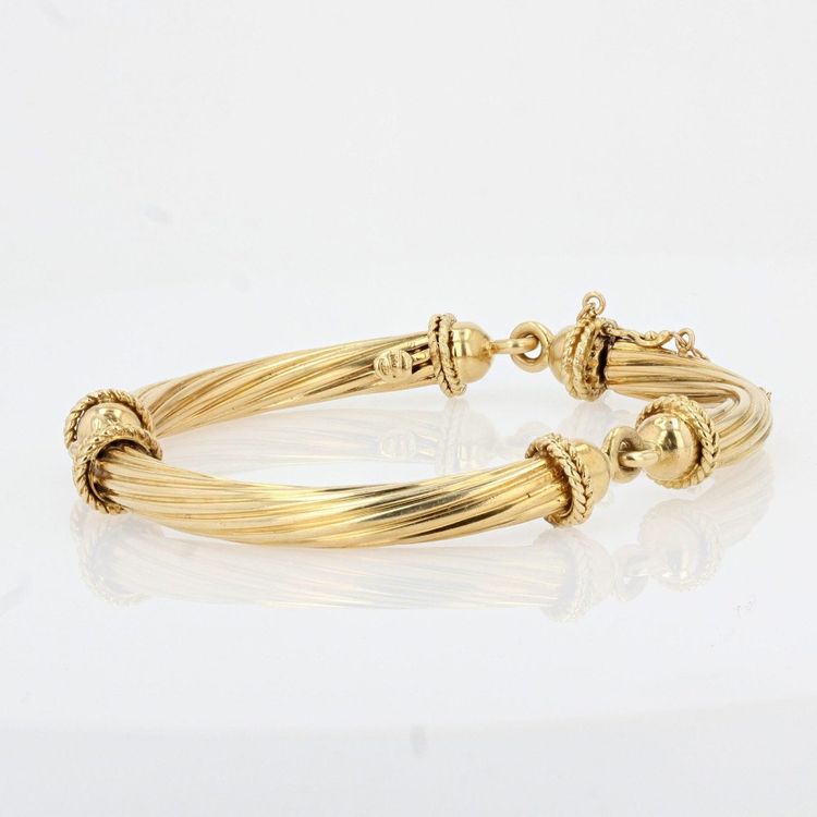 Articulated Bangle Gold Bracelet