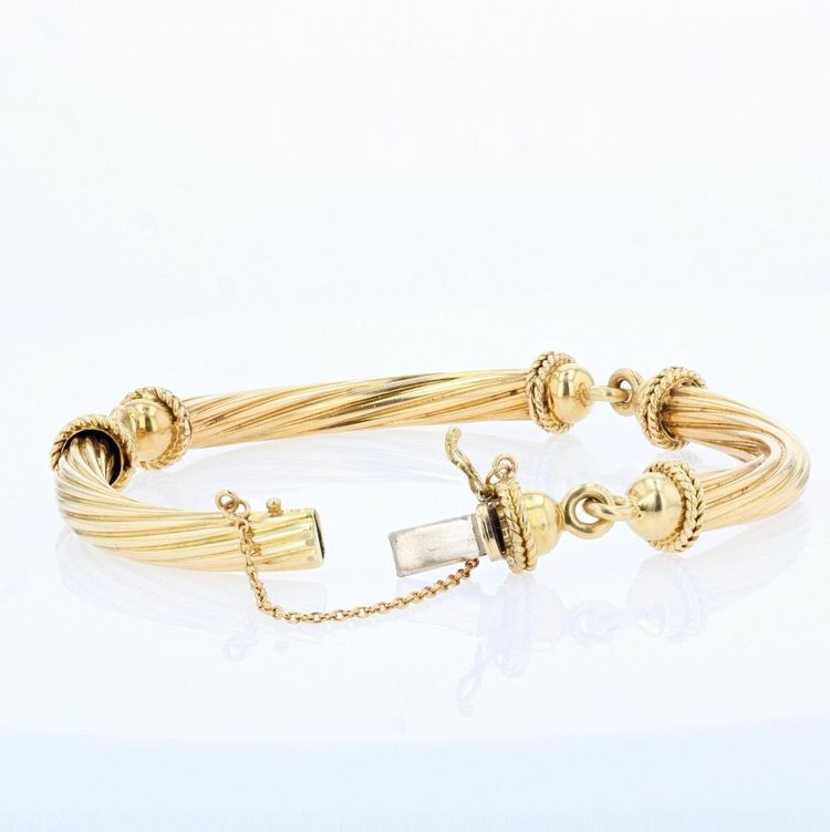 Articulated Bangle Gold Bracelet
