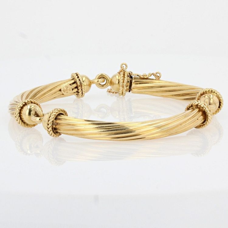 Articulated Bangle Gold Bracelet
