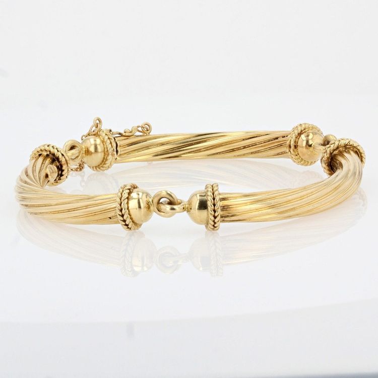 Articulated Bangle Gold Bracelet
