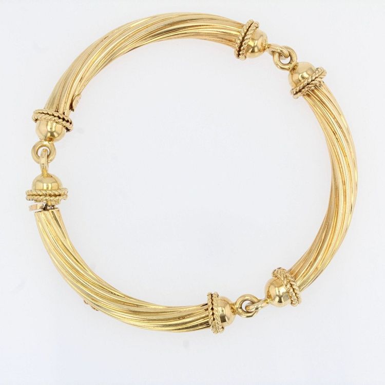 Articulated Bangle Gold Bracelet