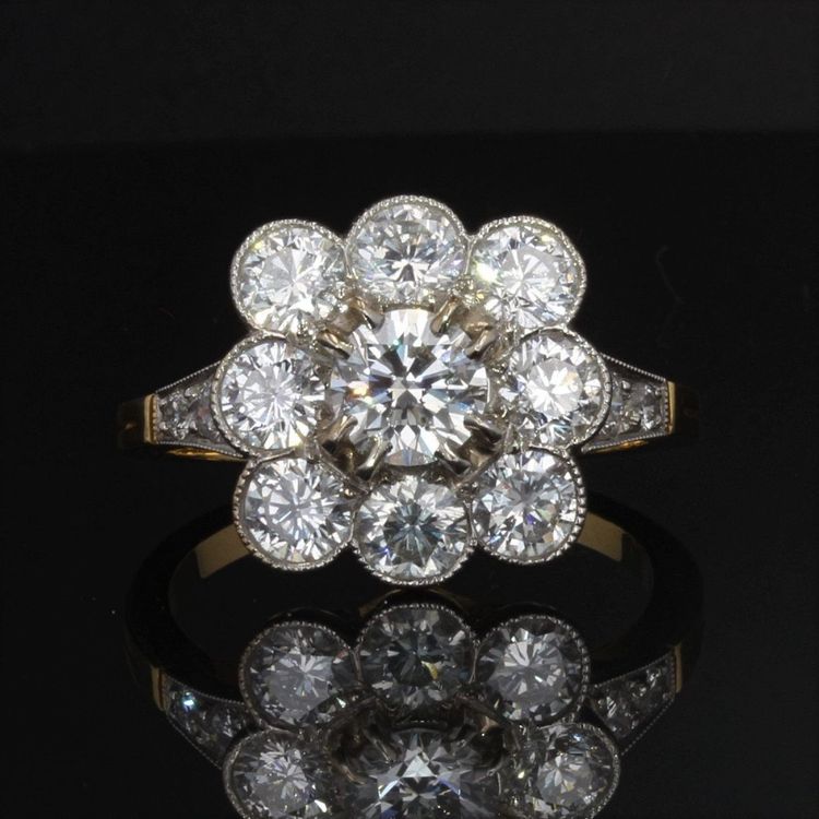 Ring Marguerite Diamanten Gold Platin