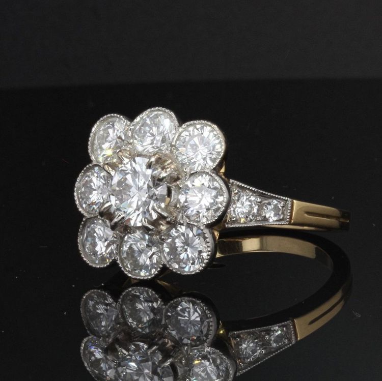 Ring Marguerite Diamanten Gold Platin