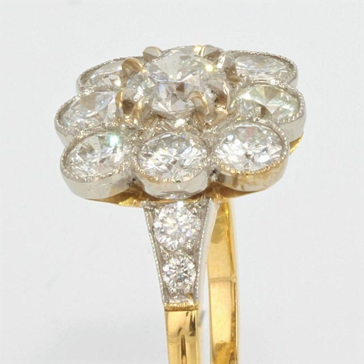 Ring Marguerite Diamanten Gold Platin