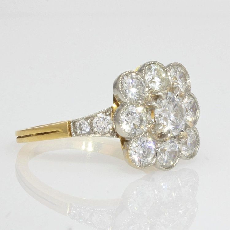Ring Marguerite Diamanten Gold Platin