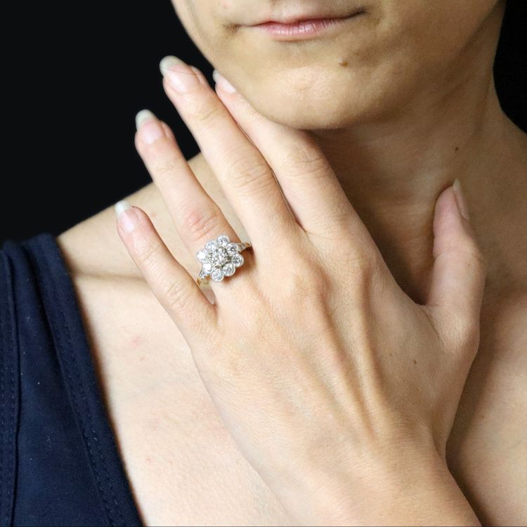 Ring Marguerite Diamanten Gold Platin