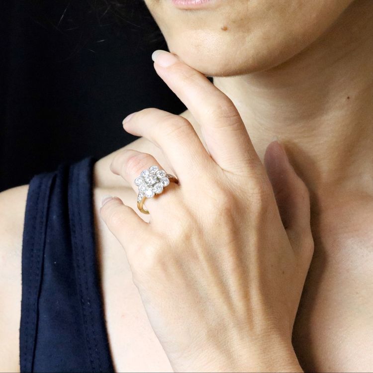 Ring Marguerite Diamanten Gold Platin