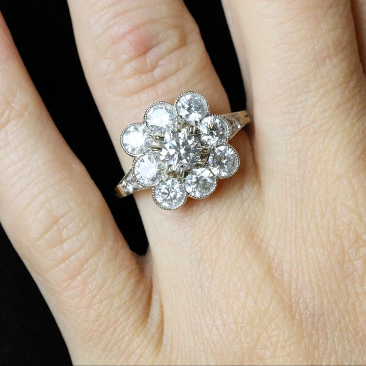 Ring Marguerite Diamanten Gold Platin