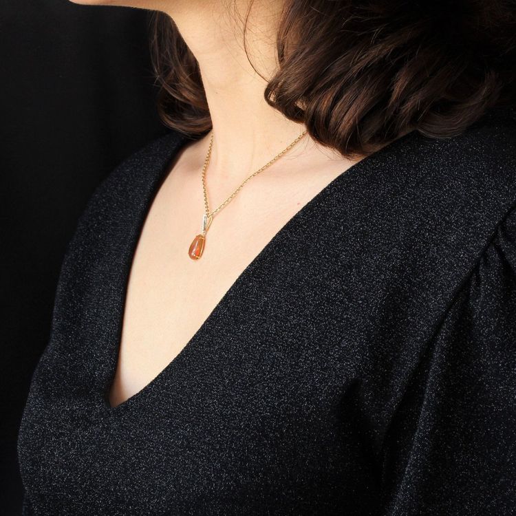 Opal And Diamonds Pendant