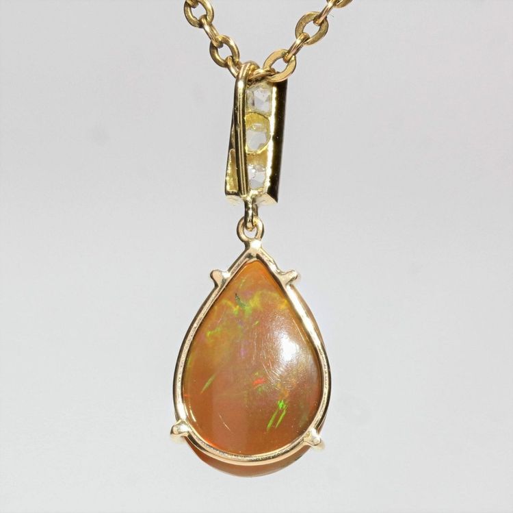 Opal And Diamonds Pendant