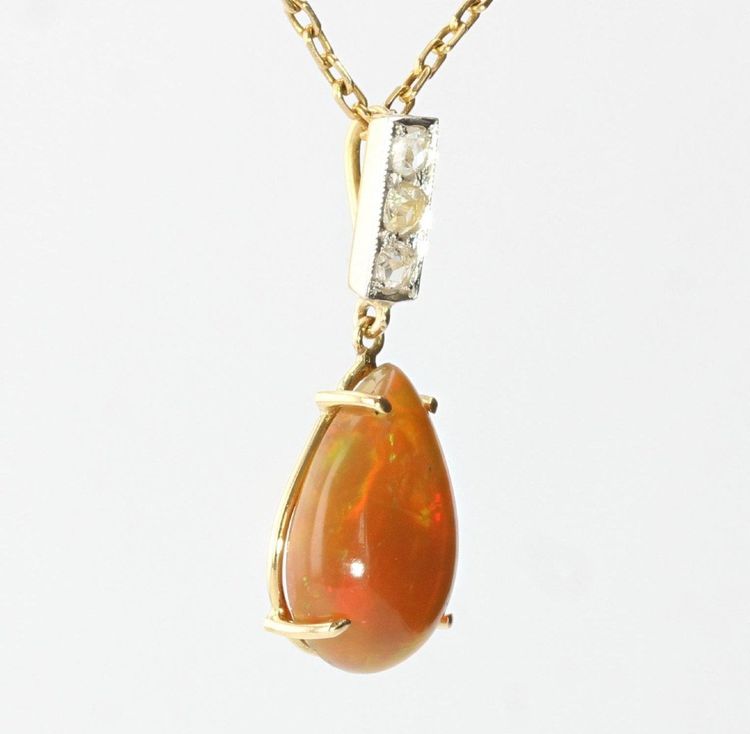 Opal And Diamonds Pendant